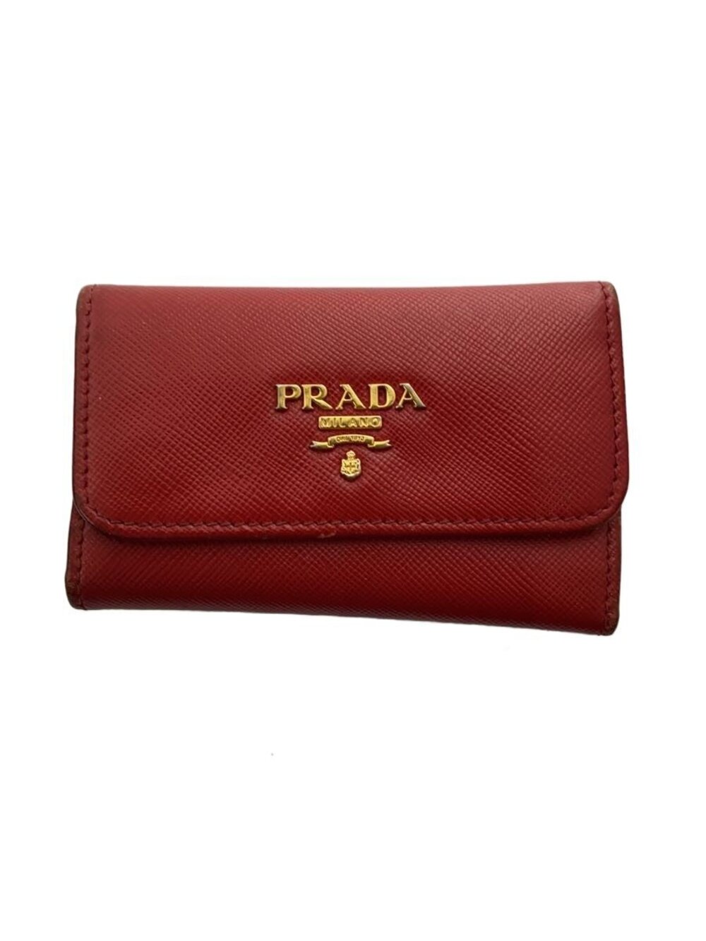 Prada Key Case Wallet Leather RED